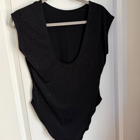 NWT Zara Elegant Black rhinestone bodysuit - Picture 2 of 3